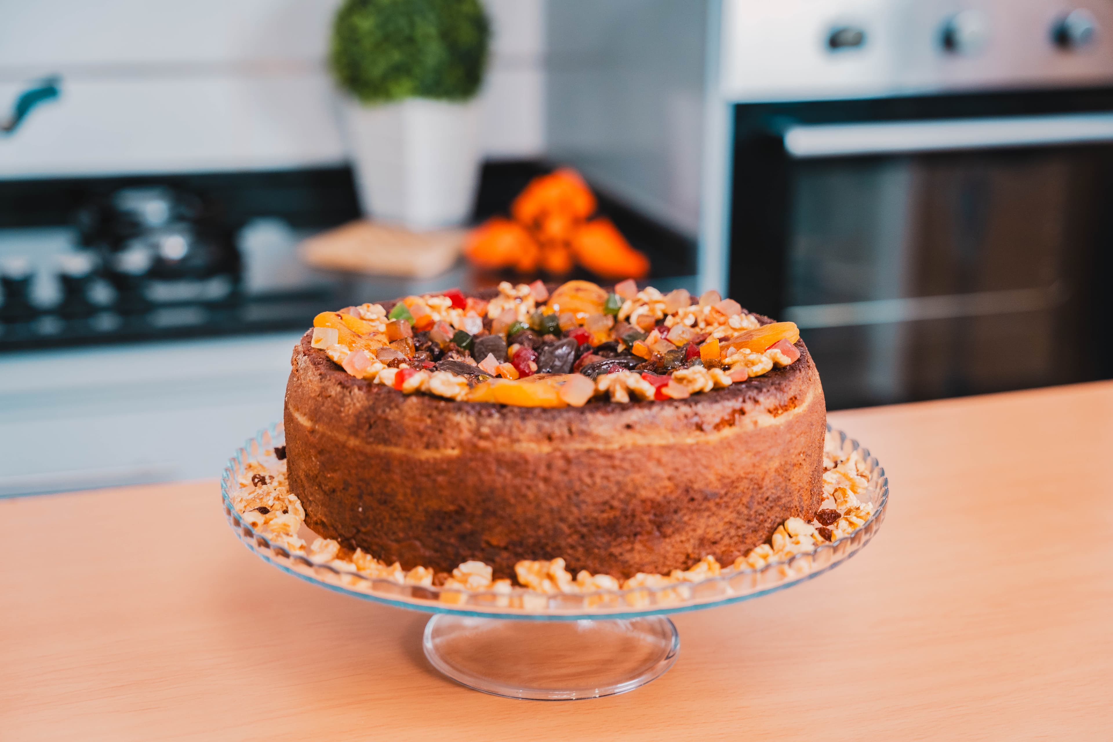 Bolo de Mel e Frutos Secos/cristalizados